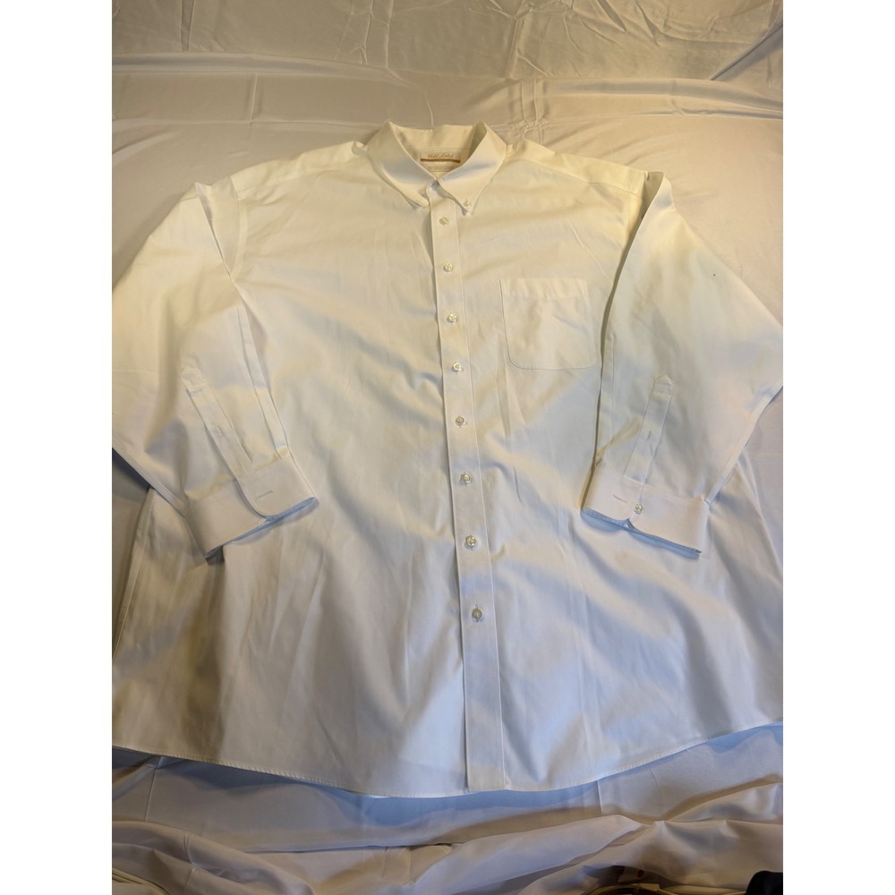 Roundtree & Yorke Gold Label White Non-Iron Dress Shirt 20 36 Big Cotton Shirt